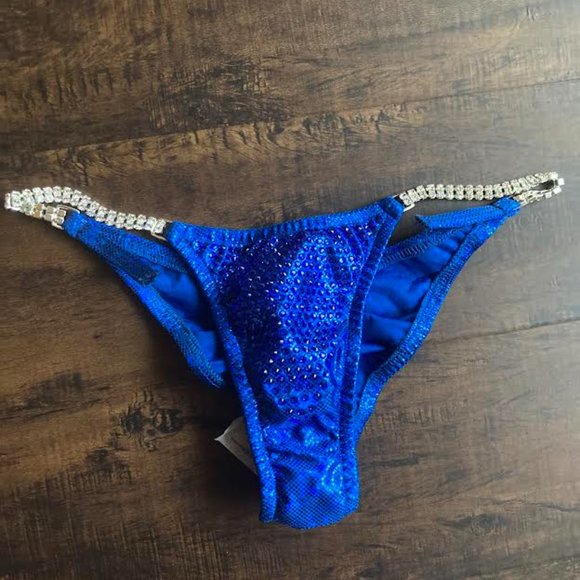 Blue rhinestone NPC bikini - Picture 7 of 8
